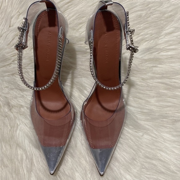 Amina Muaddi Ursina crystal embellished transparent pump size 38EU - Picture 14 of 14